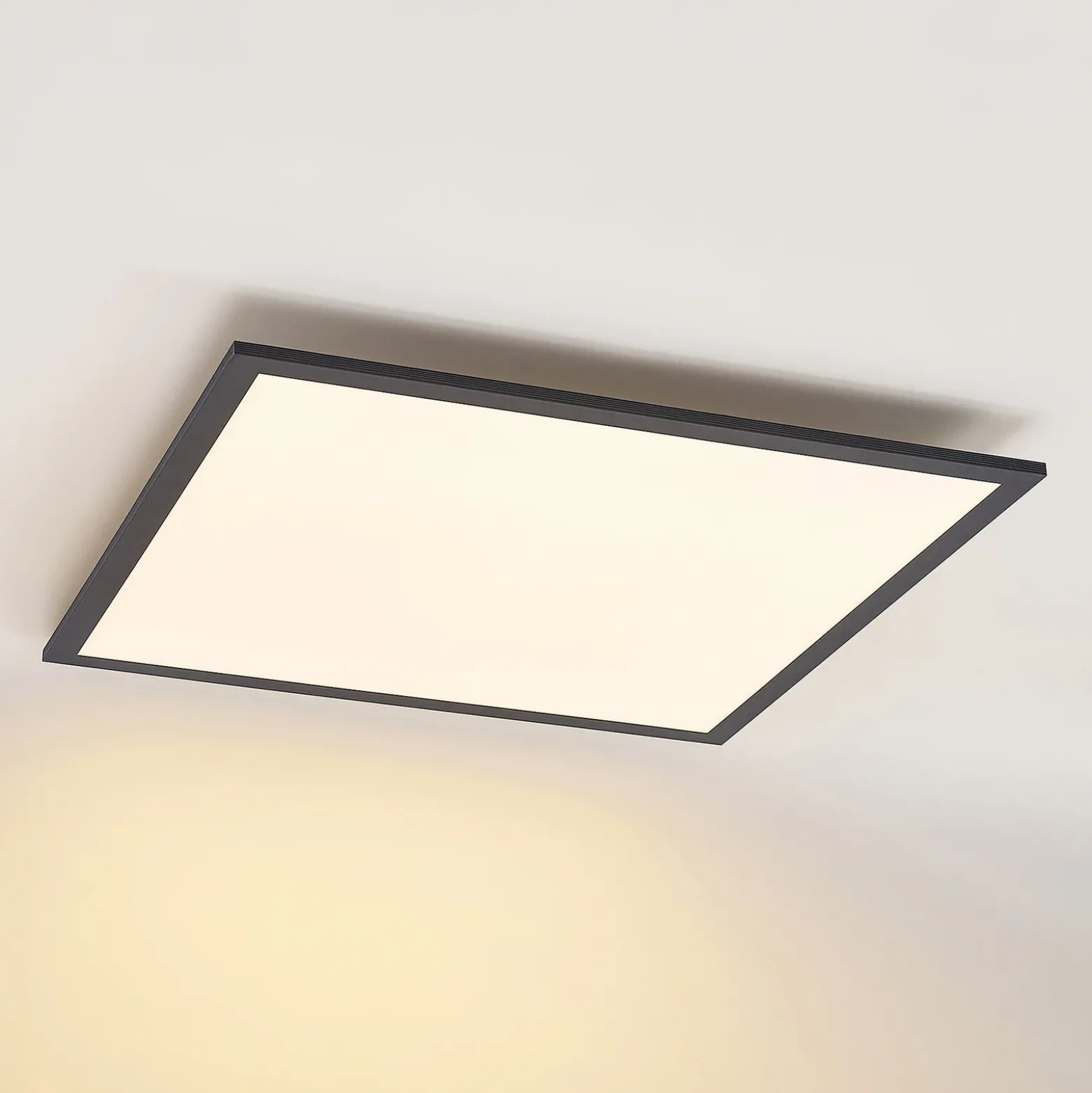 Lindby LED-paneeli Nelios, 62 x 62 cm, CCT, musta, metallia