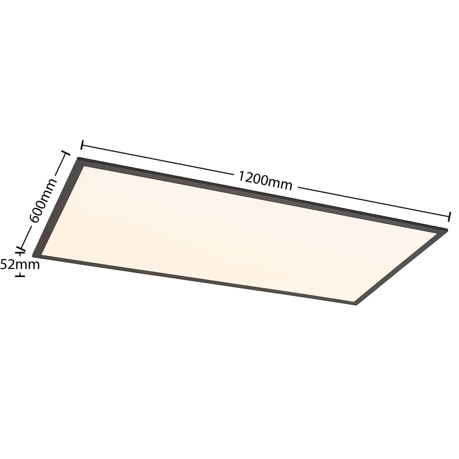 Lindby LED-paneeli Nelios, 120 x 60 cm, CCT, musta, metallia