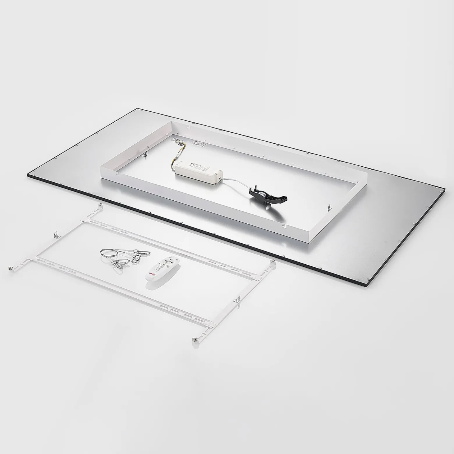 Lindby LED-paneeli Nelios, 120 x 60 cm, CCT, musta, metallia