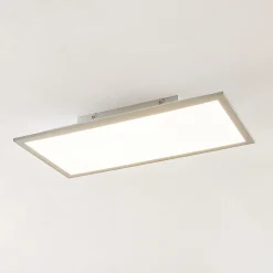 Lindby LED-paneeli Stenley, 4 000 K, 60 cm x 30 cm, hopea/valkoinen
