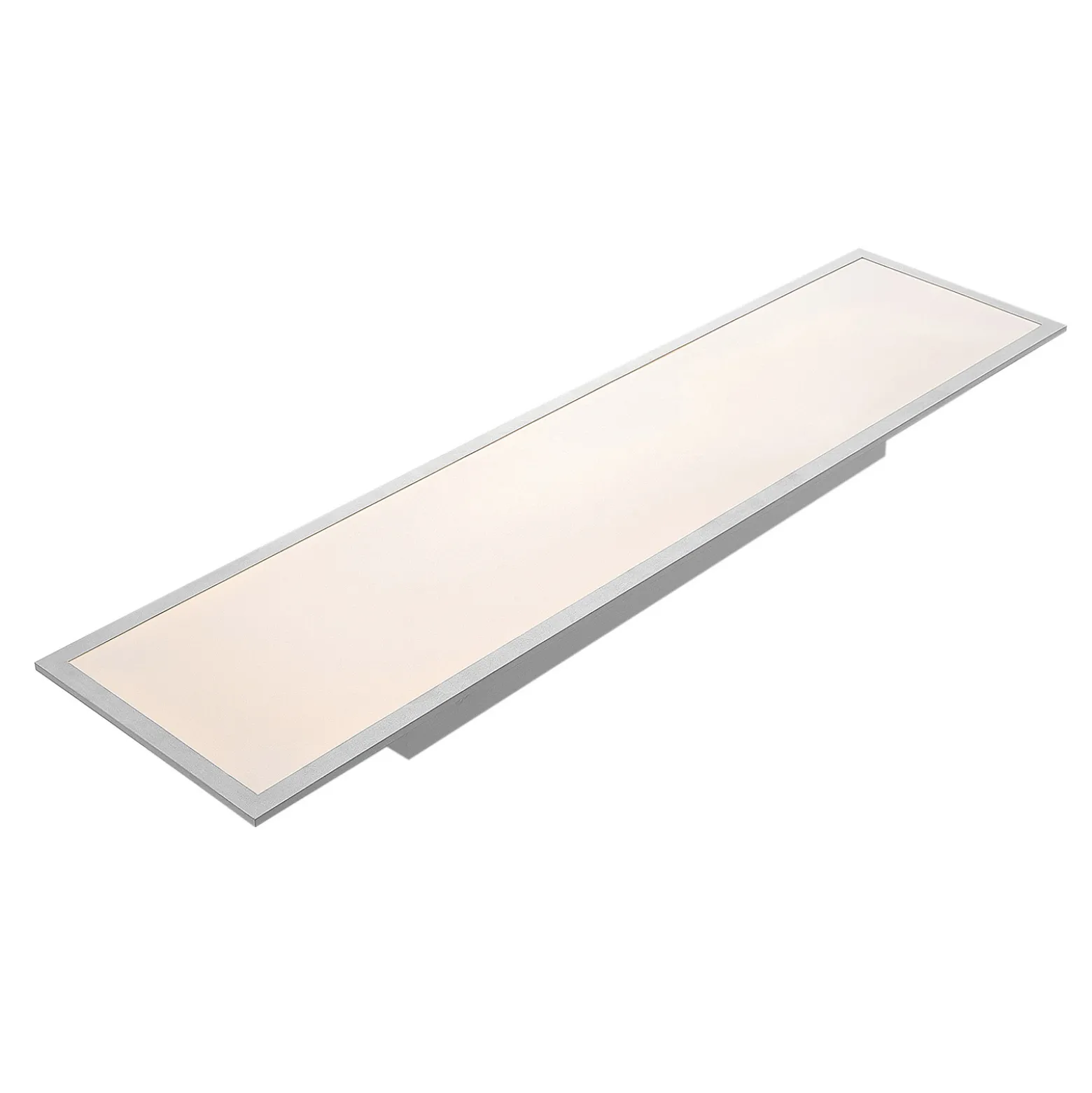 Lindby LED-paneeli Stenley, 4000 K, 120 cm x 30 cm, hopea/valkoinen