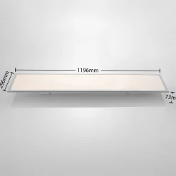 Lindby LED-paneeli Stenley, 4000 K, 120 cm x 30 cm, hopea/valkoinen