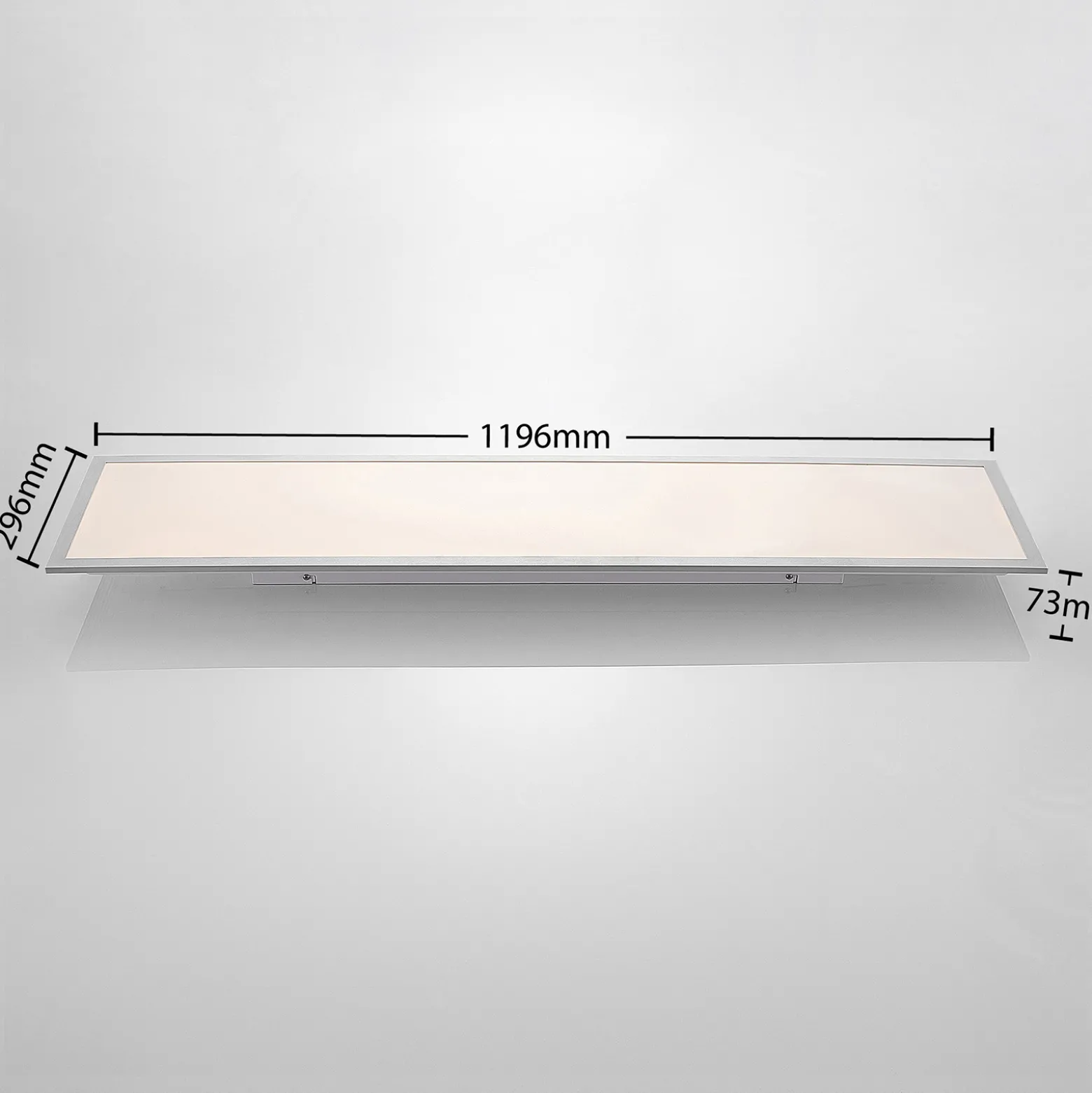 Lindby LED-paneeli Stenley, 4000 K, 120 cm x 30 cm, hopea/valkoinen