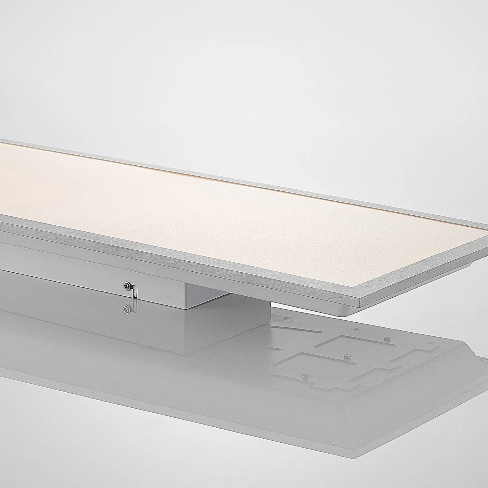 Lindby LED-paneeli Stenley, 4000 K, 120 cm x 30 cm, hopea/valkoinen