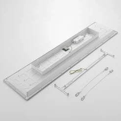 Lindby LED-paneeli Stenley, 4000 K, 120 cm x 30 cm, hopea/valkoinen