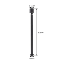 Lindby LED-polkujen valaisin Amila, musta, alumiinia, IP54