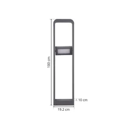 Lindby LED-polkujen valaisin Darko, 100cm, harmaa, metalli, IP54