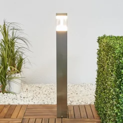 Lindby LED-pylväsvalaisin Baily, korkeus 80 cm, ruostumaton teräs, IP44