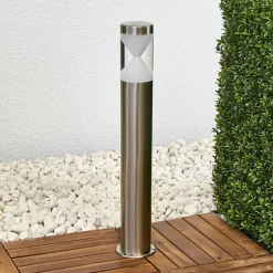 Lindby LED-pylväsvalaisin Fabrizio, korkeus 56 cm, ruostumaton teräs