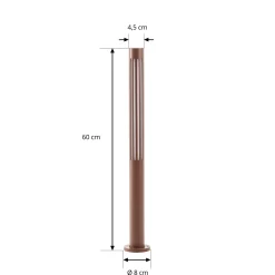 Lindby LED-pylväsvalaisin Fjorya, korkeus 60 cm, ruskea, IP65