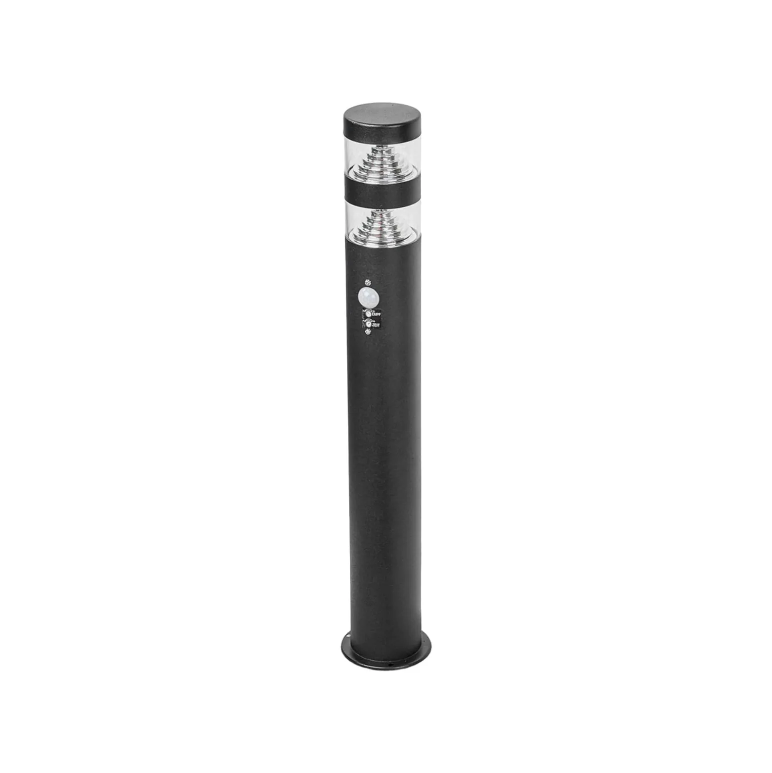 Lindby LED-pylväsvalaisin Lanea, 60 cm, musta, anturi, IP44