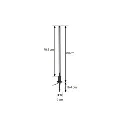Lindby LED-pylväsvalaisin Neano, 80 cm, musta, metalli, IP65