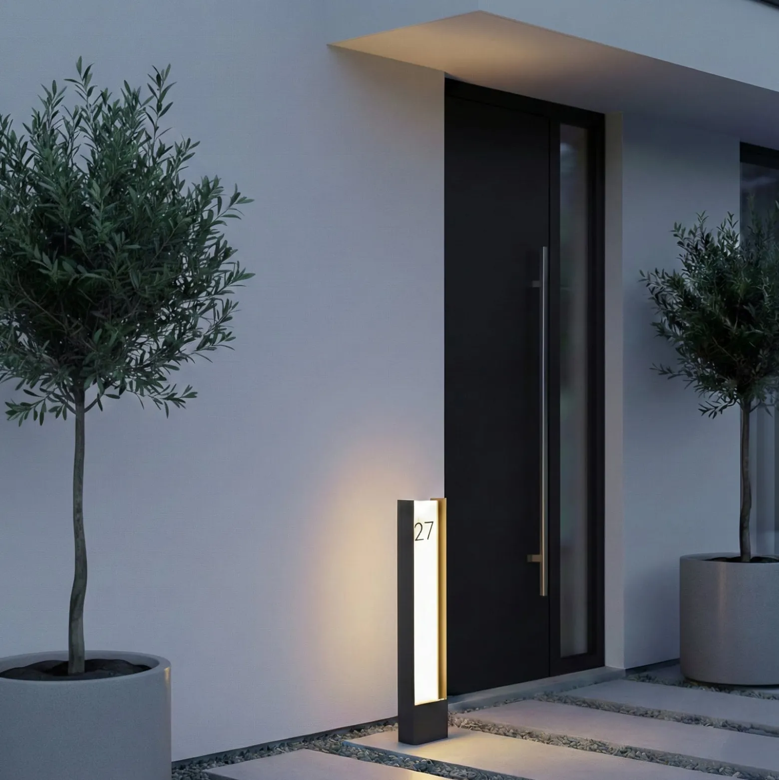 Lindby LED-pylväsvalaisin Selqa, talon numero, antrasiitti, IP65