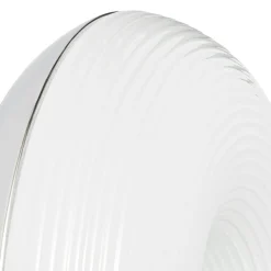 Lindby LED-pöytä-/seinälamppu Fjora, valkoinen/kromi, Ø 30 cm, himmennettävä.