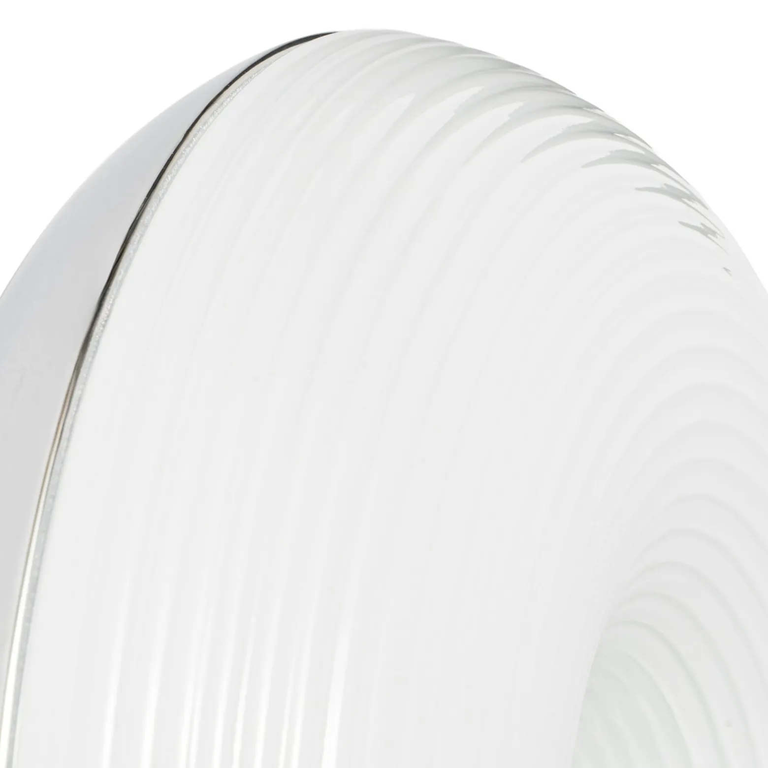 Lindby LED-pöytä-/seinälamppu Fjora, valkoinen/kromi, Ø 30 cm, himmennettävä.