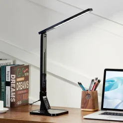 Lindby LED-pöytävalaisin Eleni, musta, CCT, himmennettävä