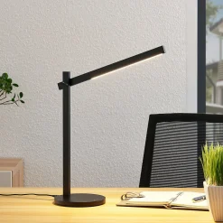 Lindby LED pöytävalaisin Loretta, 43 cm, musta, CCT