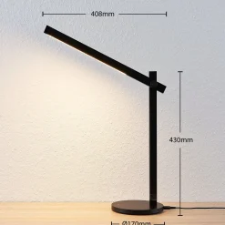 Lindby LED pöytävalaisin Loretta, 43 cm, musta, CCT