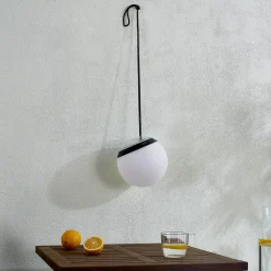 Lindby LED-riippuvalaisin Eleia, RGBW, 20 cm, ladattava akku