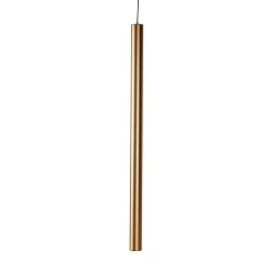 Lindby LED-riippuvalaisin Lumaro, kultainen, Ø 3cm,alumiini,48V,himmennettävä