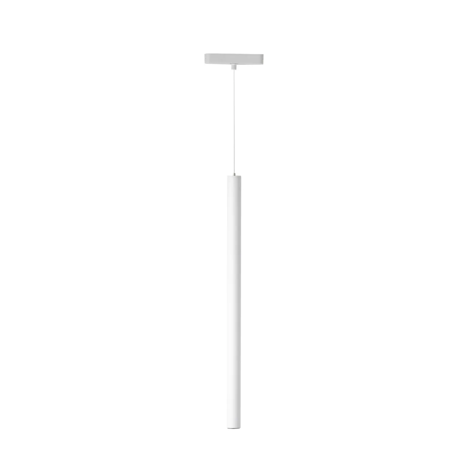 Lindby LED-riippuvalaisin Lumaro, valkoinen, Ø 3cm,alumiini,48V,himmennettävä