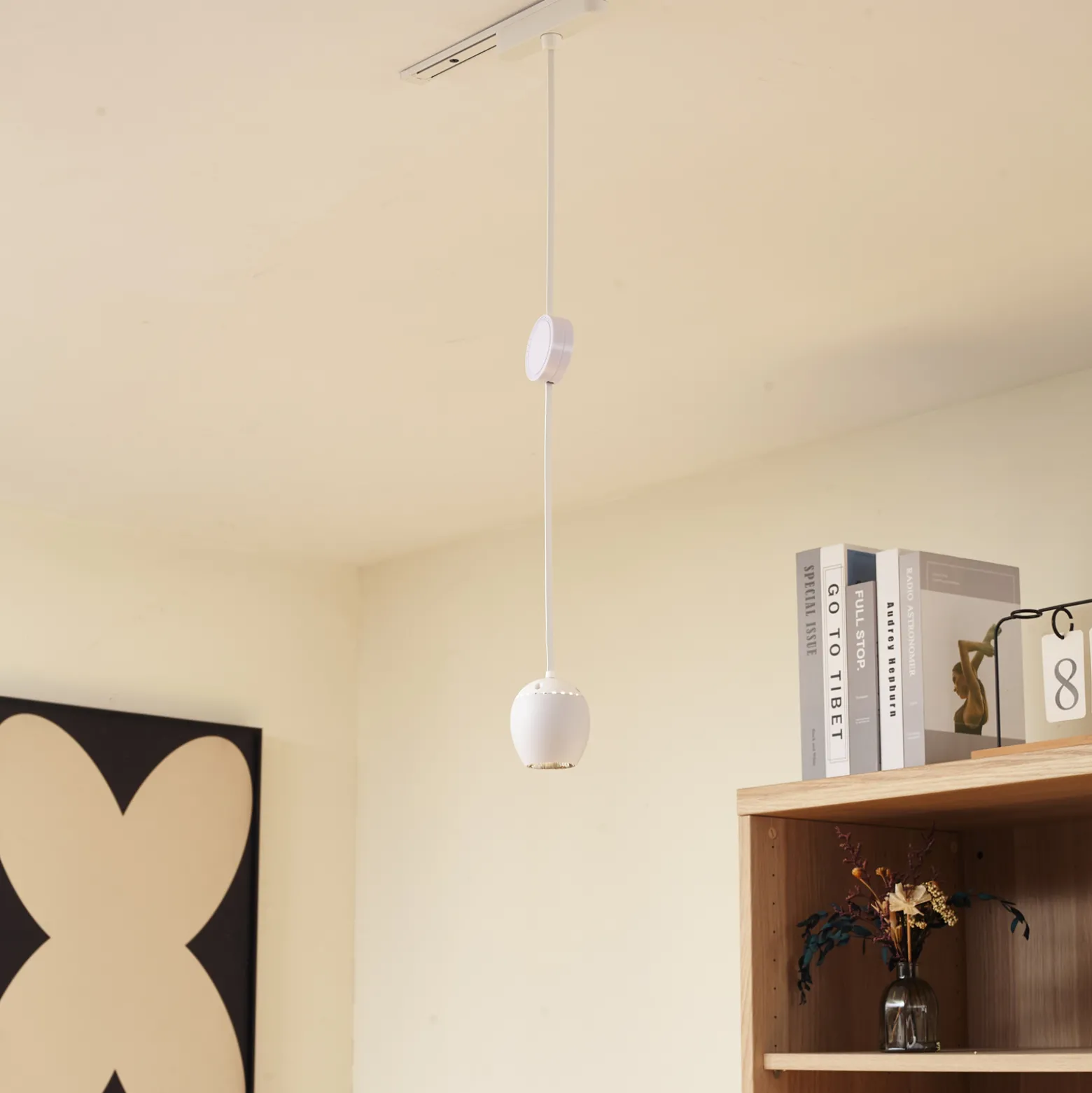 Lindby LED-riippuvalaisin Lumaro, valkoinen, Ø 6,2 cm, 48V, himmennettävä