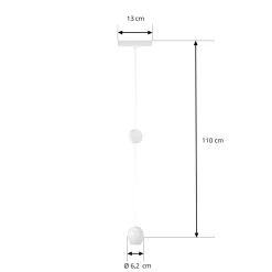 Lindby LED-riippuvalaisin Lumaro, valkoinen, Ø 6,2 cm, 48V, himmennettävä