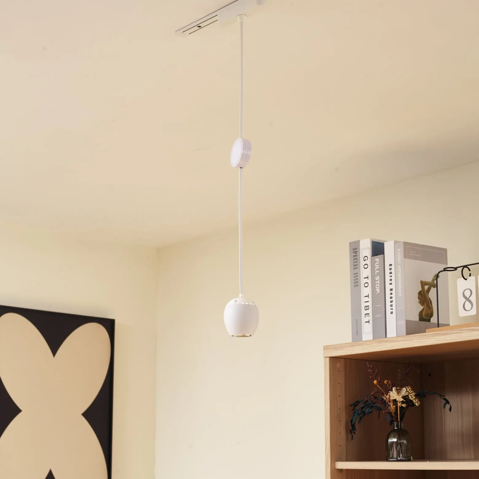 Lindby LED-riippuvalaisin Lumaro, valkoinen, Ø 6,2 cm, 48V, himmennettävä