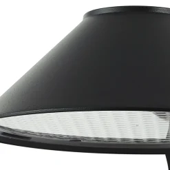 Lindby LED-seinälamppu Capelo, musta, metalli, anturi, Ø20cm