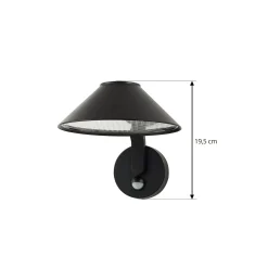 Lindby LED-seinälamppu Capelo, musta, metalli, anturi, Ø20cm