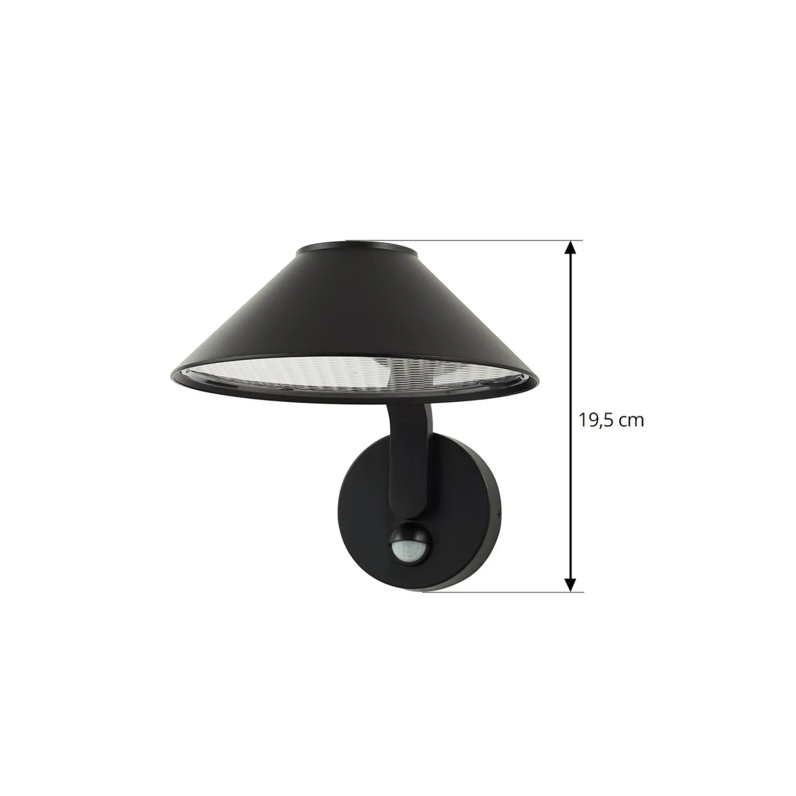 Lindby LED-seinälamppu Capelo, musta, metalli, anturi, Ø20cm