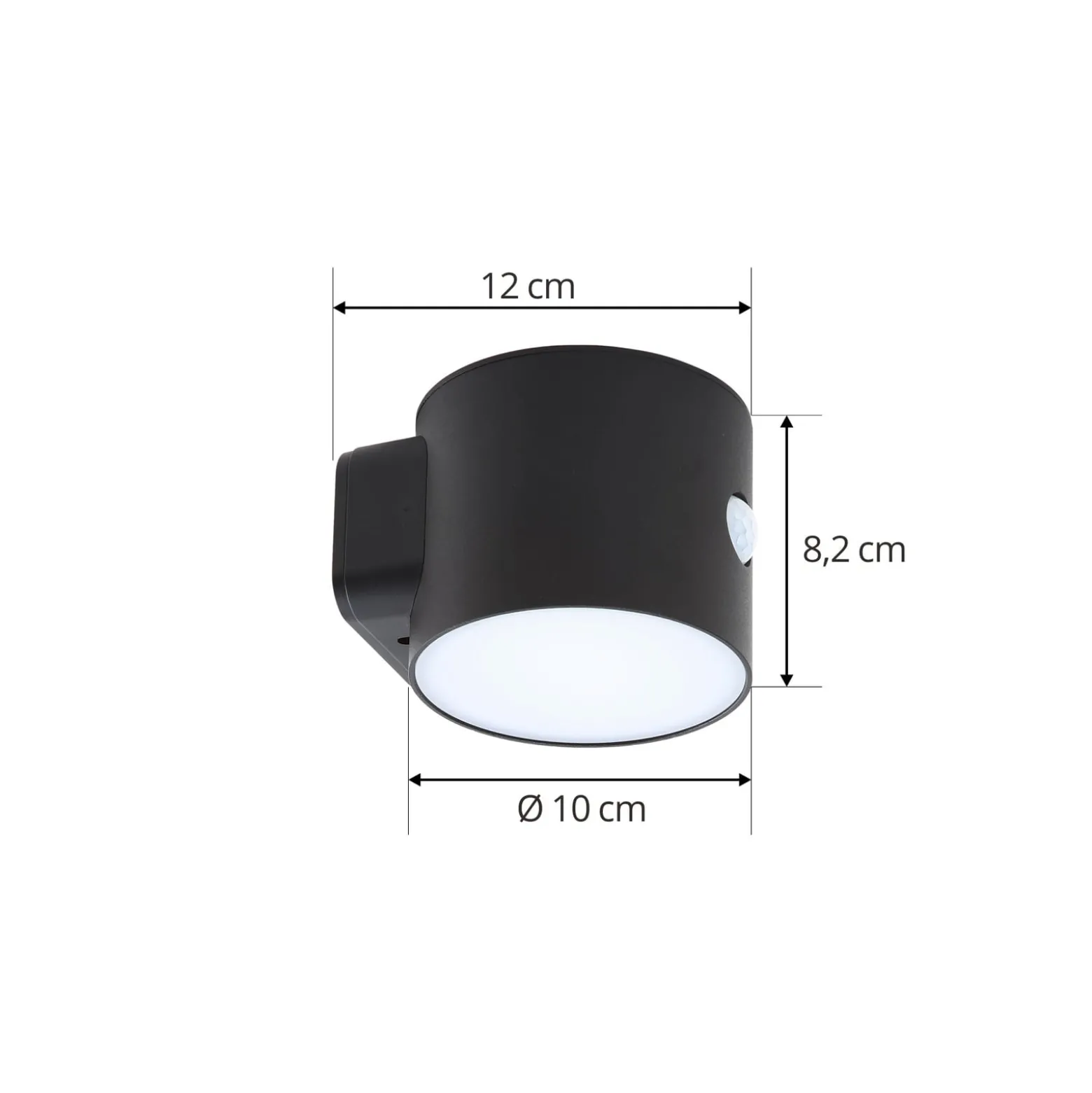 Lindby LED-seinävalaisin Amren, musta, ABS, anturi