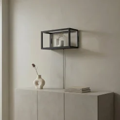 Lindby LED-seinävalaisin Birta, pistoke, hylly, 51 cm, USB