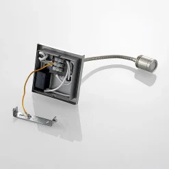 Lindby LED-seinävalaisin Legera, 11 cm, nikkelin värinen, joustava varsi