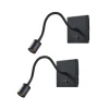 Lindby LED-seinävalaisin Mayar, 2kpl, musta, lukulamppu, 11 cm