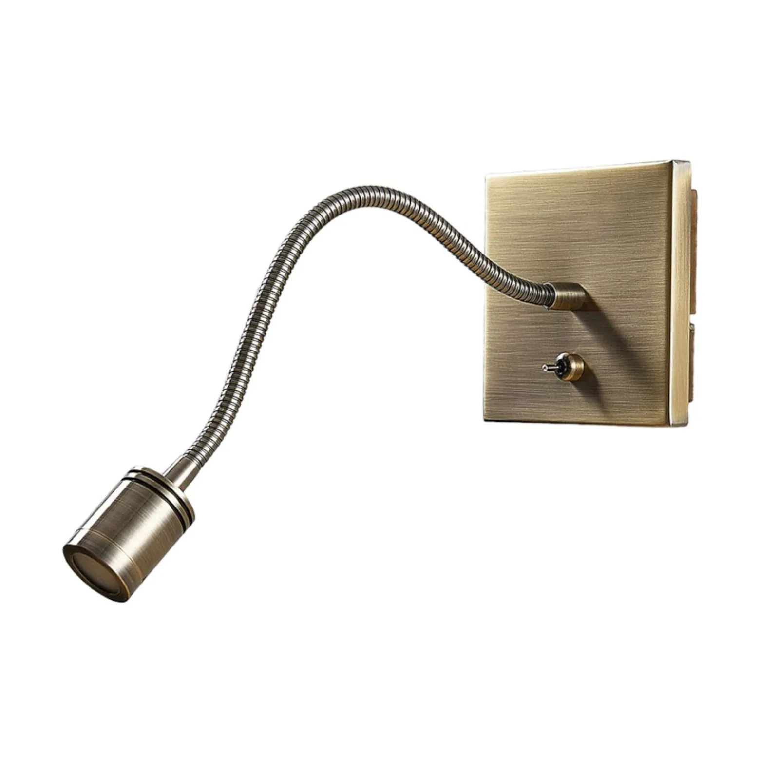Lindby LED-seinävalaisin Mayar, messinki, metalli, lukulamppu, 11cm