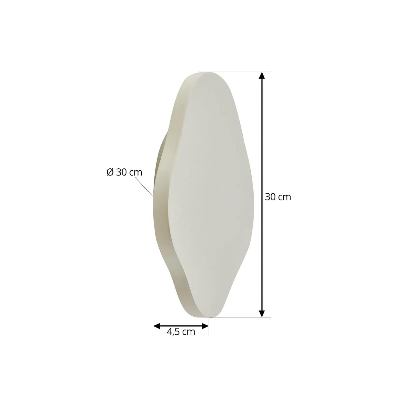 Lindby LED-seinävalaisin Nielson, beige, kipsi, korkeus 30 cm