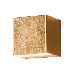 Lindby LED-seinävalaisin Quentin, 9 cm leveä, kullanvärinen, metallia