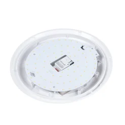 Lindby LED-ulkokattolamppu Naira, valkoinen, anturi, 30 cm, IP65