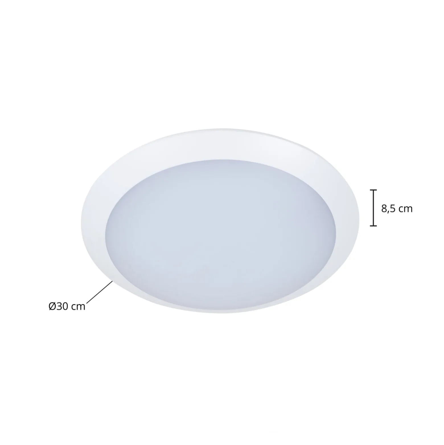 Lindby LED-ulkokattolamppu Naira, valkoinen, anturi, 30 cm, IP65