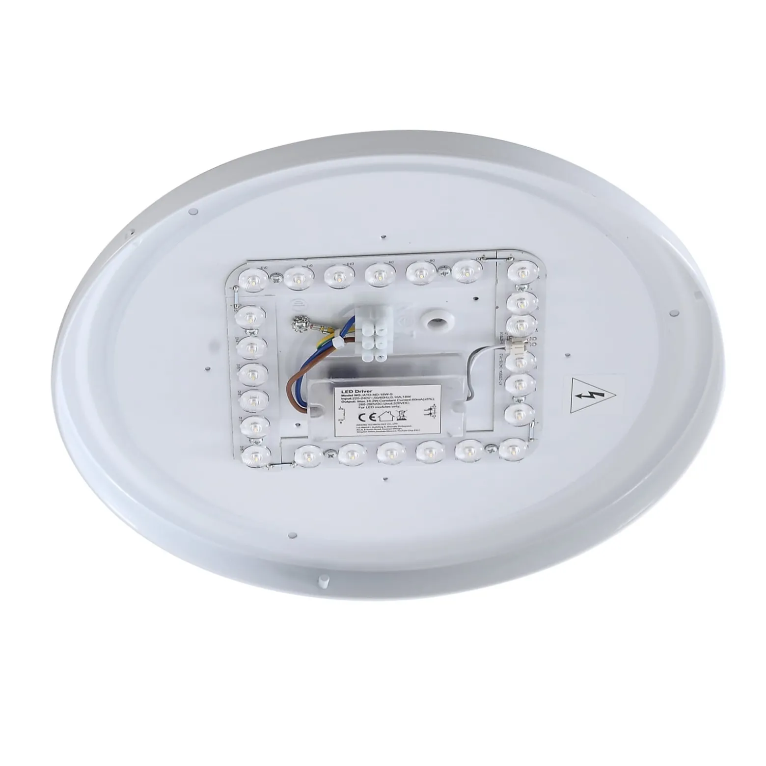Lindby LED-ulkokattovalaisin Kirkola, 3000 K, halkaisija 34 cm, valkoinen