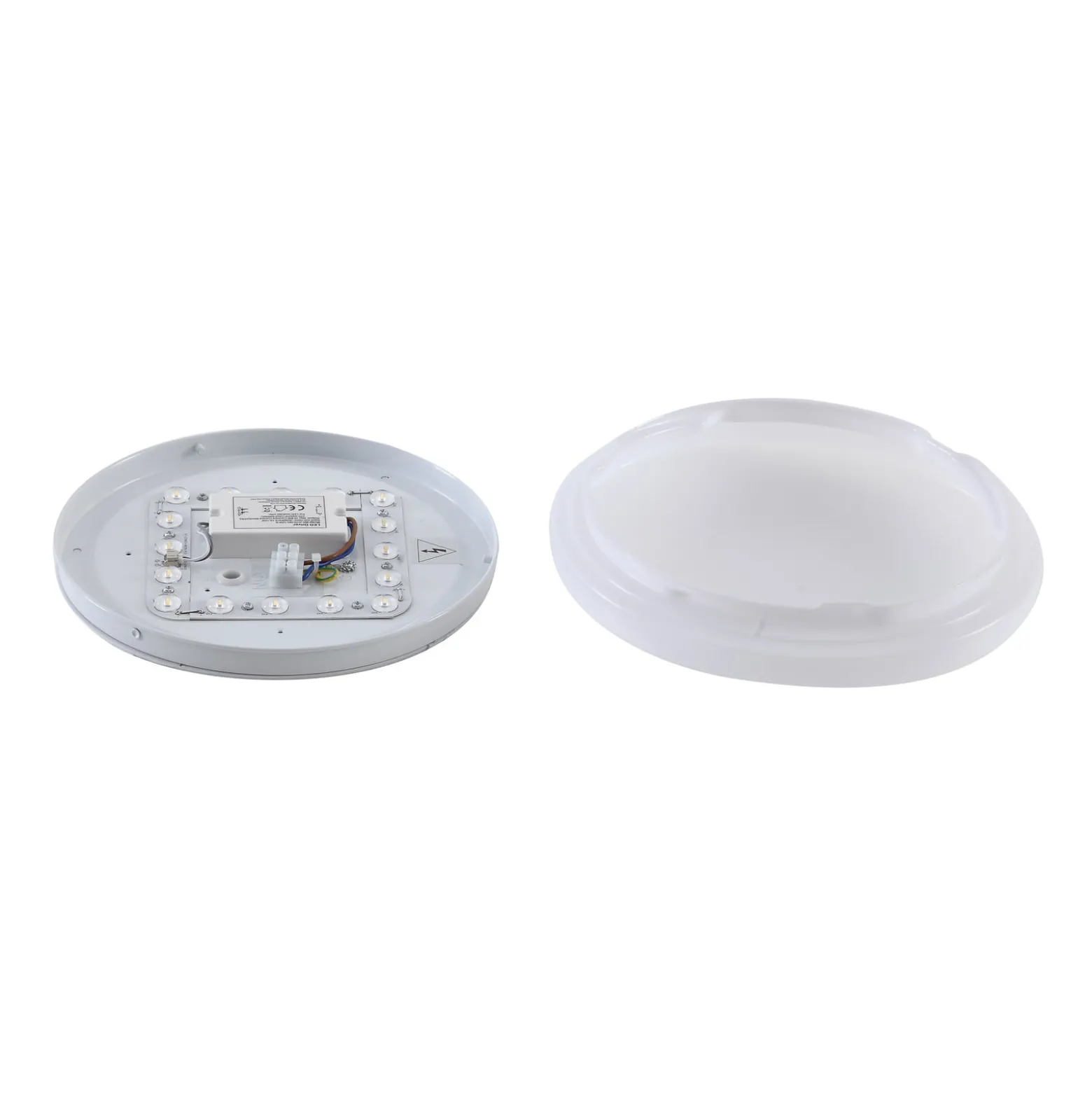 Lindby LED-ulkokattovalaisin Kirkola, 4000 K, halkaisija 26 cm, valkoinen