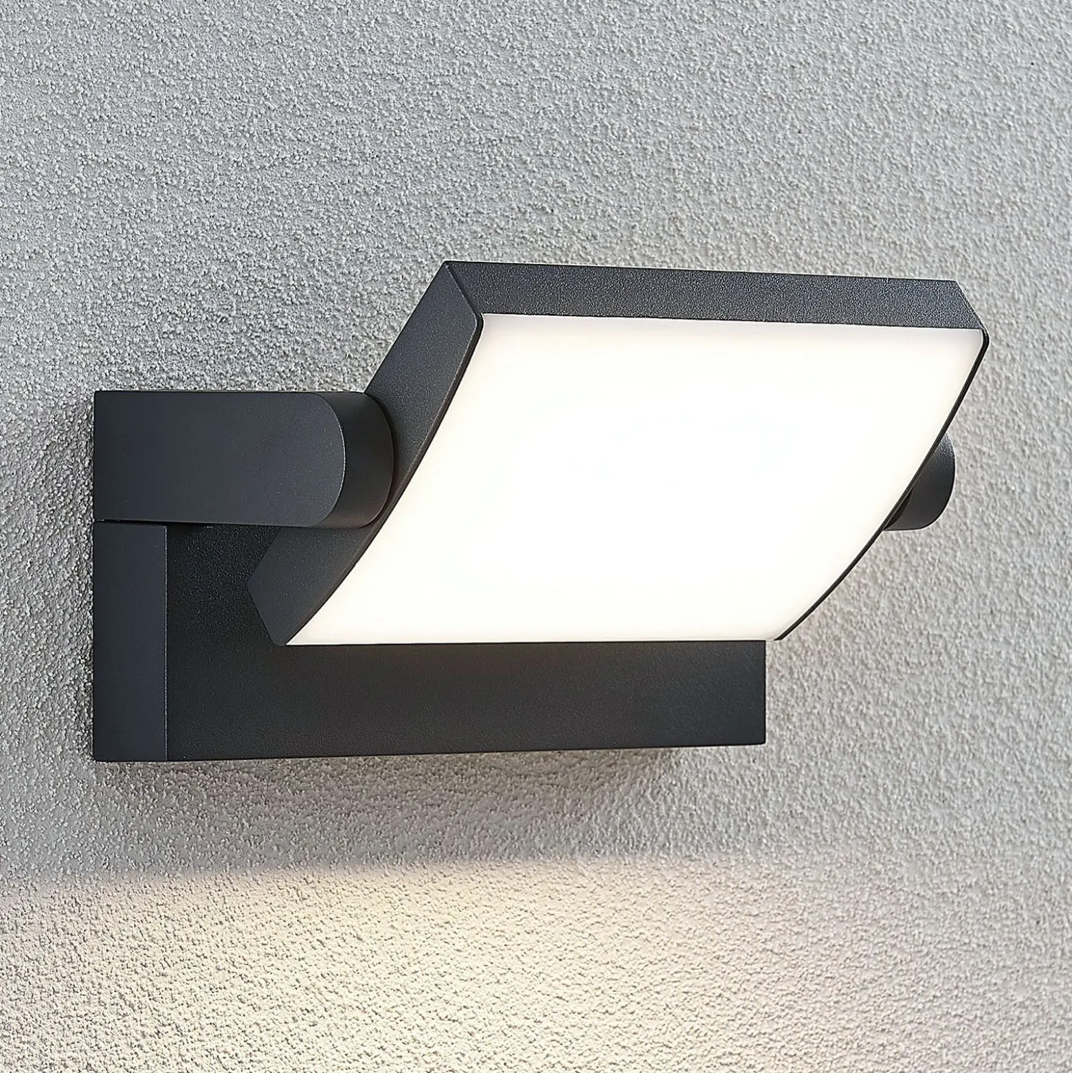 Lindby LED-ulkoseinälamppu Sherin, antrasiitti, kääntyvä