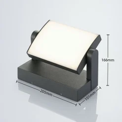 Lindby LED-ulkoseinälamppu Sherin, antrasiitti, kääntyvä