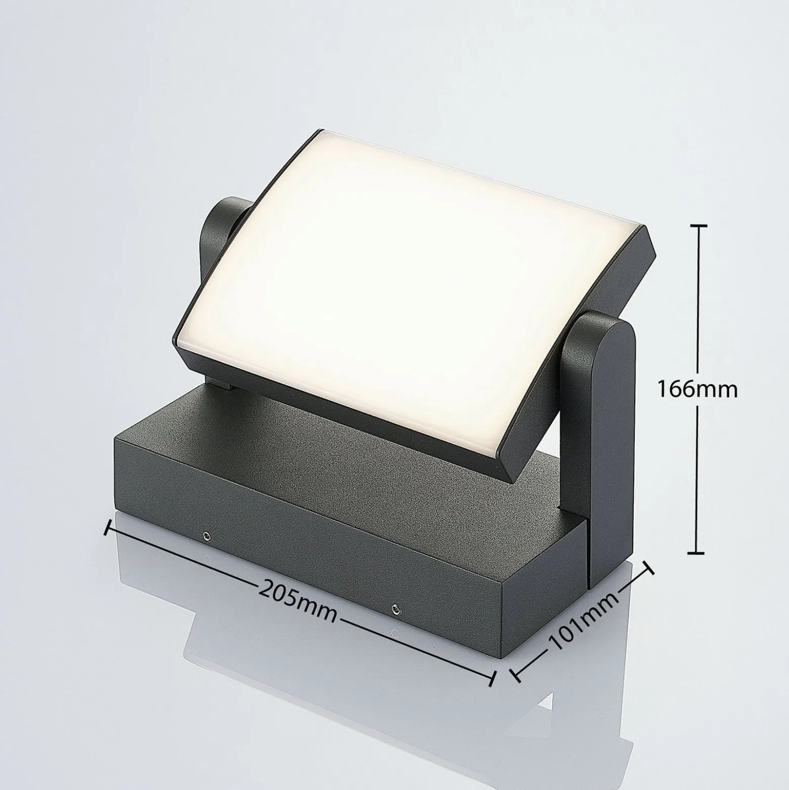 Lindby LED-ulkoseinälamppu Sherin, antrasiitti, kääntyvä