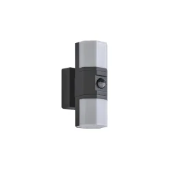 Lindby LED-ulkoseinävalaisin Alaric, alumiini, antrasiitti, anturi