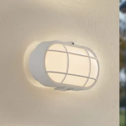 Lindby LED-ulkoseinävalaisin Alisha, valkoinen, muovi, IP54