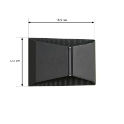 Lindby LED-ulkoseinävalaisin Anlira, musta, Up & down, IP65