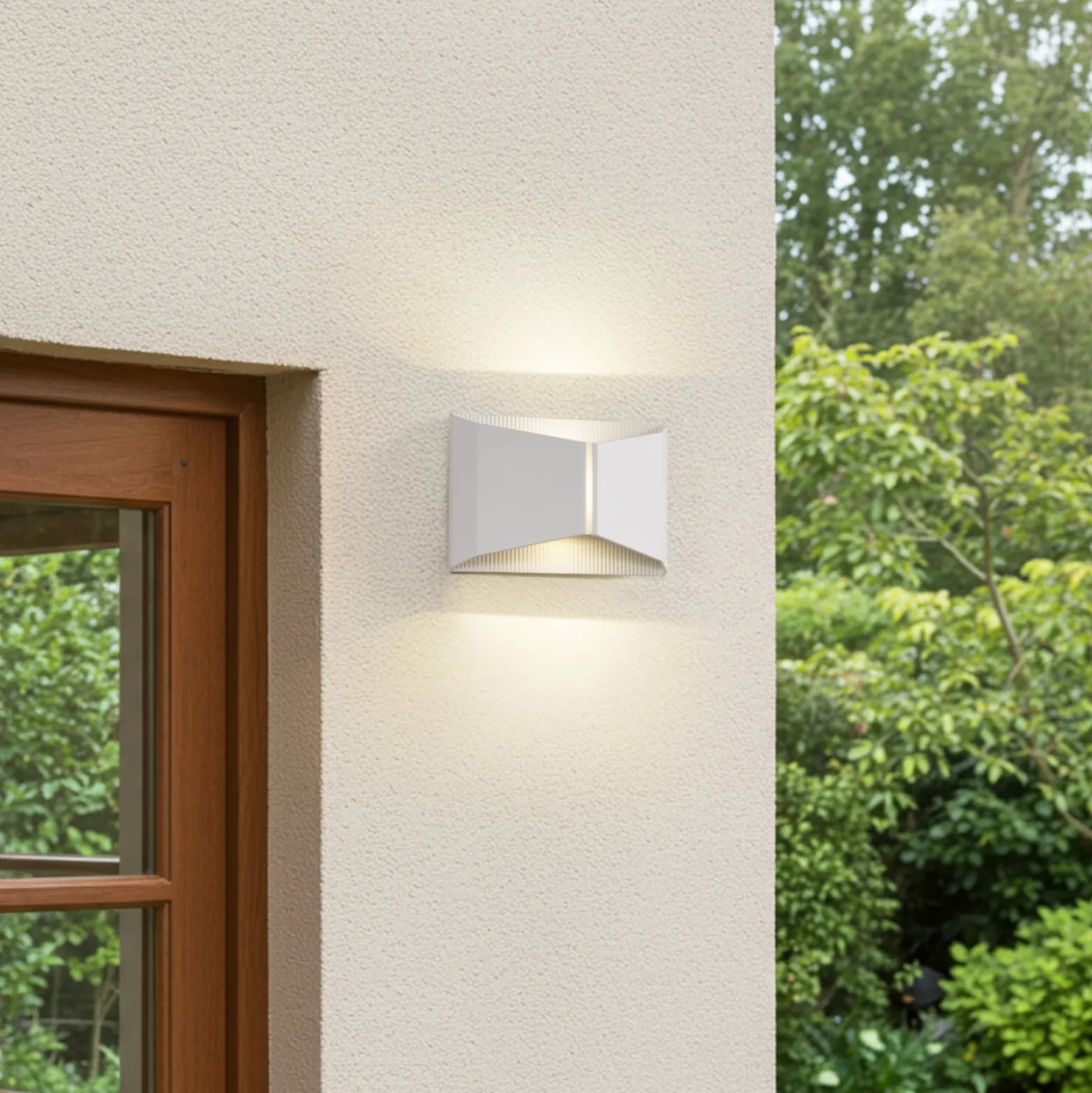 Lindby LED-ulkoseinävalaisin Anlira, valkoinen, Up & down, IP65