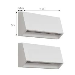 Lindby LED-ulkoseinävalaisin Appeso, leveys 22 cm, 2 kpl:n sarja